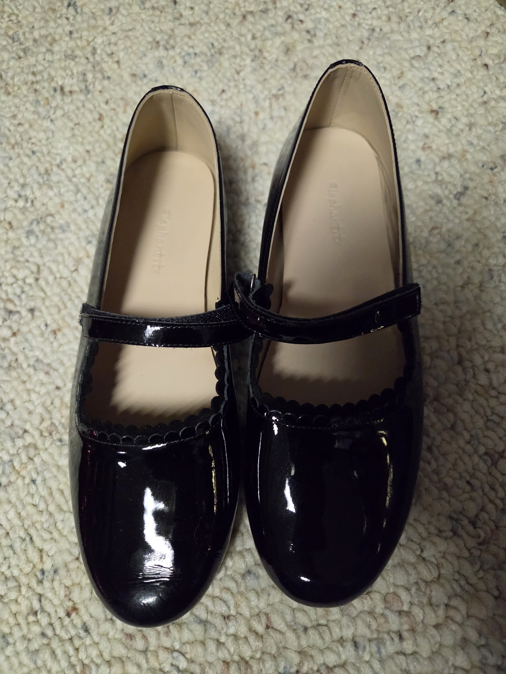 Elephanto Girls Black Patent Mary Jane School Shoes